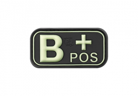 JTG Bloodtype Rubber Patch B Pos - Glow