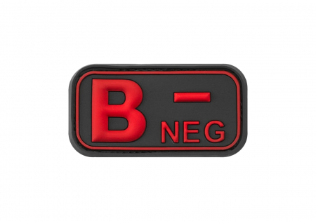 JTG Bloodtype Rubber Patch B Neg - Blackmedic