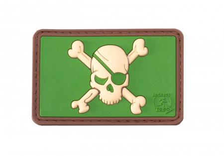 JTG Pirate Skull Rubber Patch - Grün