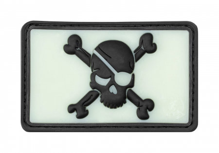 JTG Pirate Skull Rubber Patch - Glow Back