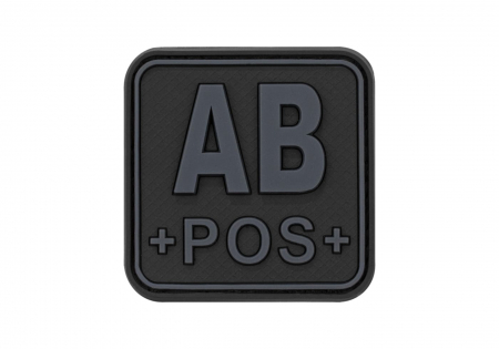 JTG Bloodtype Square Rubber Patch AB Pos - Blackops
