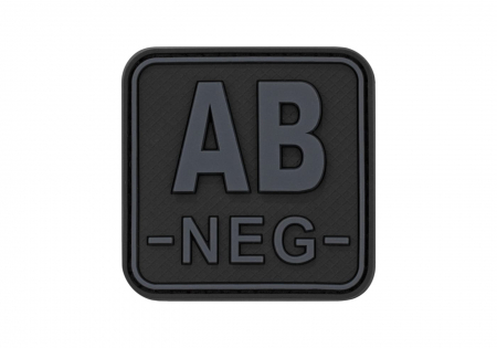 JTG Bloodtype Square Rubber Patch AB Neg - Blackops