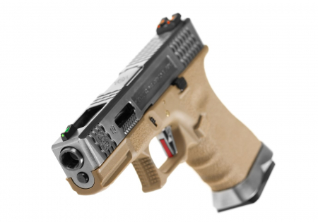 WE G-Force 19 SV Silver Barrel Metal Version GBB Airsoft Pistole Gas 6 mm BB – Desert –