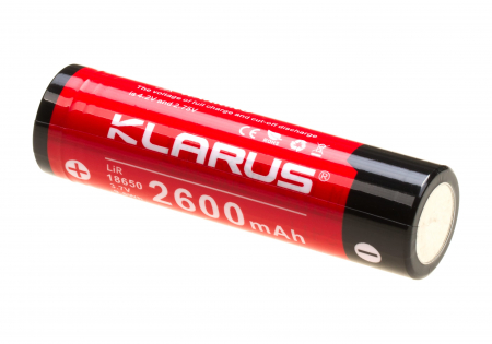 Klarus 18650 Battery 3.7V 2600mAh – Black/Red