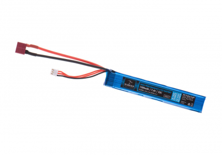 7,4V 1300 mAh Li-Po 25C Stock Tube Type T-Plug (20,4 x 2,7 x 1,6 cm)