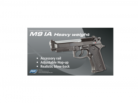 ASG M9 IA Airsoft Pistole – Gas Blowback, Schwarz, 6 mm BB