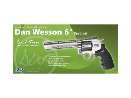 Dan Wesson 6 Zoll Airsoft Revolver CO₂ 6 mm BB – Silber