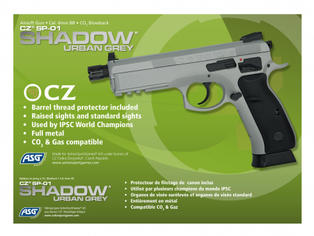 CZ SP-01 Shadow Airsoft Pistole CO₂ Blowback 6 mm BB – Urban Grey