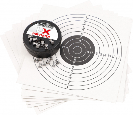 UX Prymex Set Luftgewehr 4,5 mm Diabolo – Federdruck 7,5 J, inkl. ZF, Diabolos & Zielscheiben