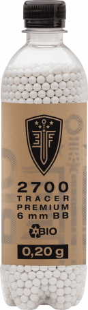 Elite Force Premium Bio BBs Tracer – 6 mm, 0,20 g, weiß / fluoreszierend, 2.700 St., Flasche
