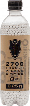Elite Force Premium Bio BBs Tracer – 6 mm, 0,25 g, weiß / fluoreszierend, 2.700 St., Flasche