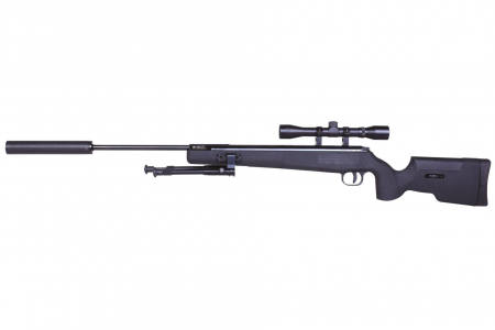 airmaX® SR1250S Luftgewehr 4,5 mm Diabolo – Federdruck Knicklauf 7,5 J, inkl. ZF, Zweibein & Schalldämpfer