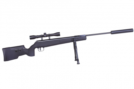 airmaX® SR1250S Luftgewehr 4,5 mm Diabolo – Federdruck Knicklauf 7,5 J, inkl. ZF, Zweibein & Schalldämpfer