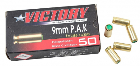 Victory Platzpatronen 9 mm P.A.K. Messinghülse