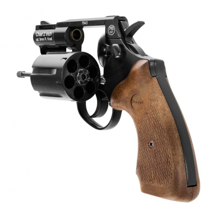 Record Chief Revolver brüniert – 2 Zoll, Holzoptikgriffschalen, 9 mm R.K.