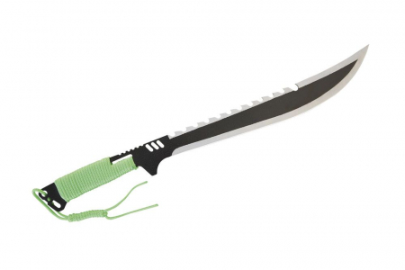 MP9 Zombie Hunting Knife – Machete aus 420er Stahl mit Sägezahnung, inkl. Nylonscheide