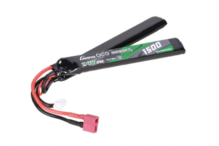 Gens Ace 7,4V 1500 mAh Li-Po 25C Nunchuck-Type T-Stecker (Deans)