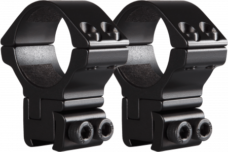 Hawke Adjustable Ring Mount 9-11mm / 3/8” Dovetail 30 mm High – Aluminium, Set (2 St.), +/- 30 MOA, Sattelhöhe 20 mm