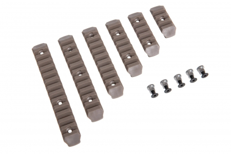 JJ Airsoft Set 6 polymer RIS-Schienes für KeyMod Tan