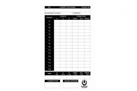 Range Solutions IPSC Score Sheet - 100 Pcs