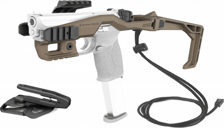 Recover 20/22 Stabilizer Komplettkit für Smith & Wesson, inkl. Holster - für alle M&P Fullsize mit langem Beavertail und ohne Sicherung, Desert Tan