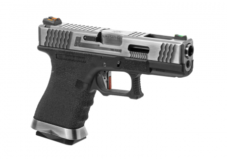 WE G-Force 19 SV Silber Barrel Metal Version GBB Airsoft Pistole Gas 6 mm BB – Schwarz