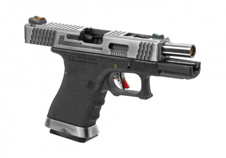 WE G-Force 19 SV Silber Barrel Metal Version GBB Airsoft Pistole Gas 6 mm BB – Schwarz – Ansicht 3