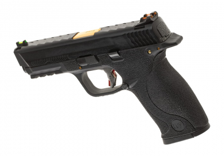 WE WET-05 BK Gold Barrel Metal Version GBB Airsoft Pistole Gas 6 mm BB – Schwarz