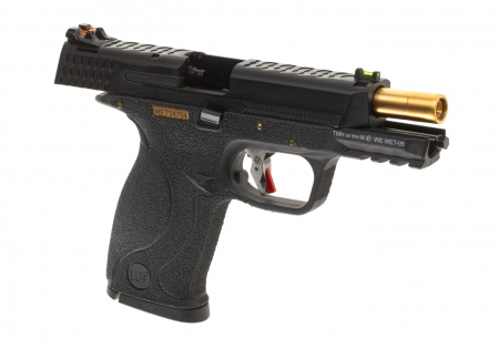 WE WET-05 BK Gold Barrel Metal Version GBB Airsoft Pistole Gas 6 mm BB – Schwarz