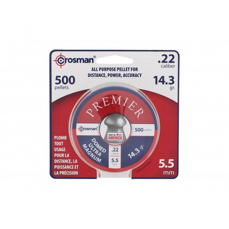 Crosman Domed Diabolo 5,5 mm (.22) – Rundkopf, 0,93 g / 14,3 gr, 500 Stück