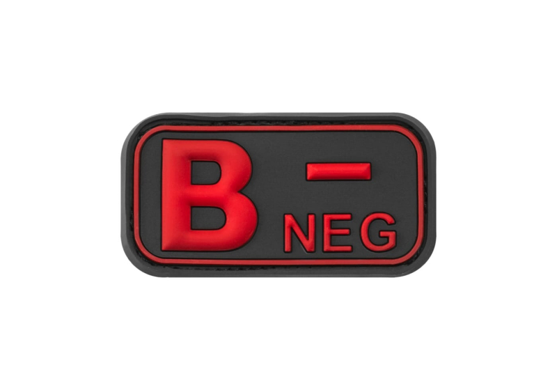 JTG Bloodtype Rubber Patch B Neg - Blackmedic