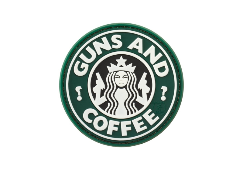 JTG Guns and Coffee Rubber Patch - Multicolor