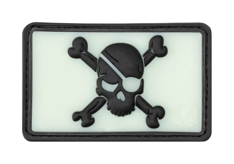 JTG Pirate Skull Rubber Patch - Glow Back