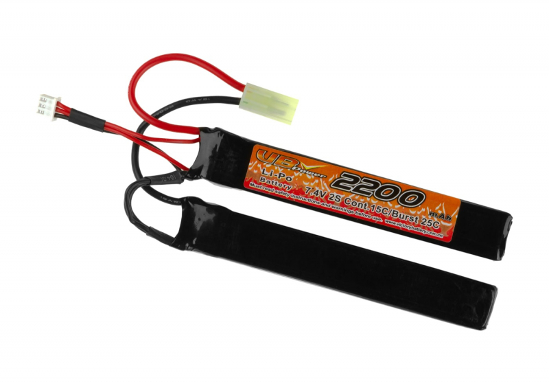 7,4V 2200 mAh Li-Po 20C Twin Type (12,5 x 1,9 x 1 cm)