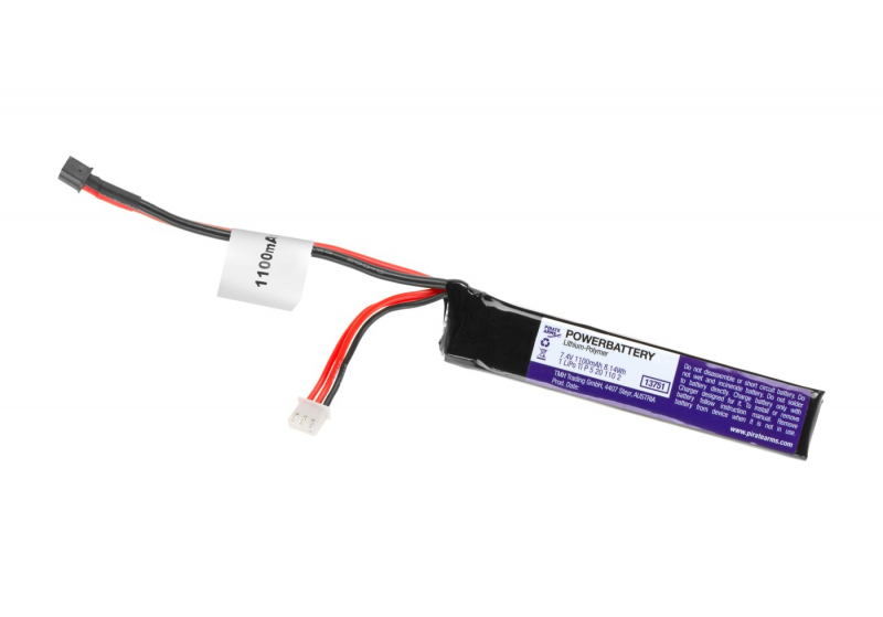 7,4V 1100 mAh Li-Po 20C Stock Tube Type Mini T-Plug (10 x 4 x 1 cm)