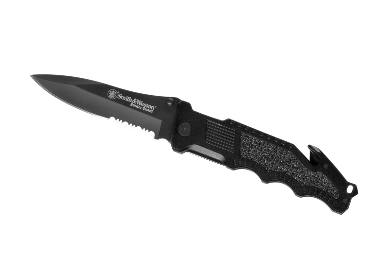 Smith & Wesson Border Guard SWBG1S Serrated Folder – Schwarz