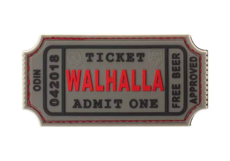 JTG Large Walhalla Ticket Rubber Patch - Grau