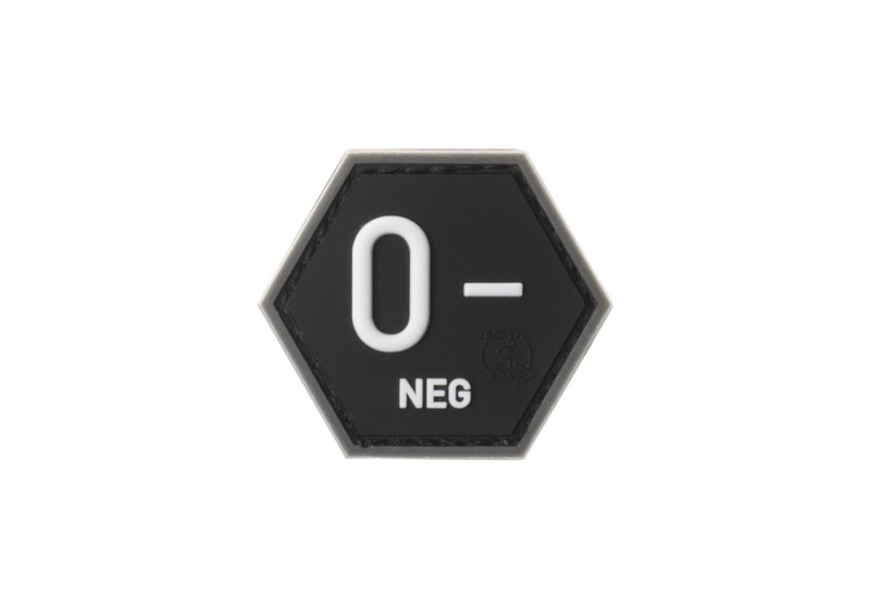 JTG Bloodgroup Hexagon Rubber Patch 0 Neg - SWAT
