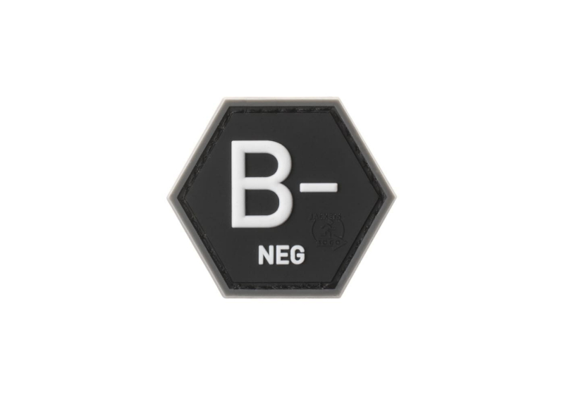 JTG Bloodgroup Hexagon Rubber Patch B Neg - SWAT