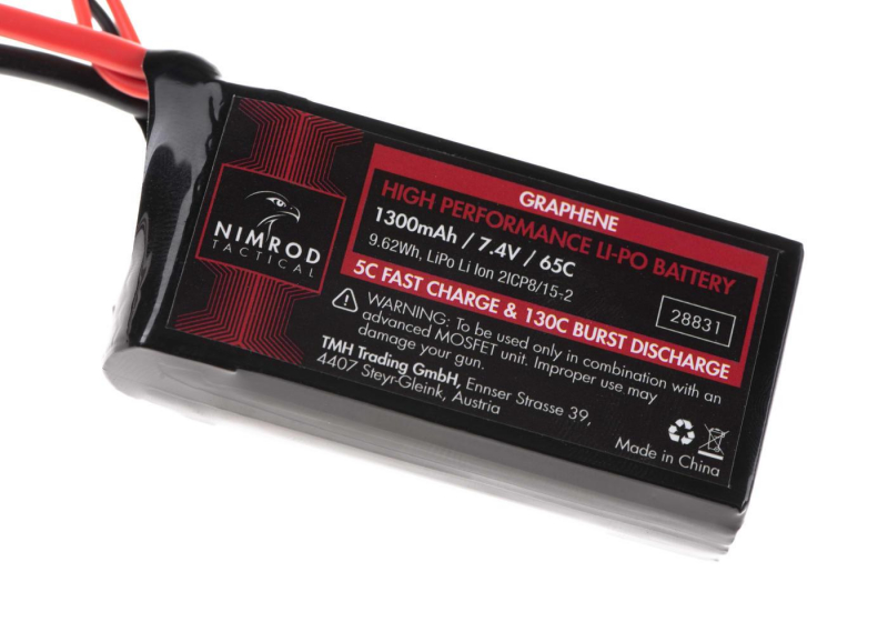 7,4V 1300 mAh Li-Po 65C Graphene Mini / PEQ Type T-Plug (7 x 3,2 x 1,5 cm)
