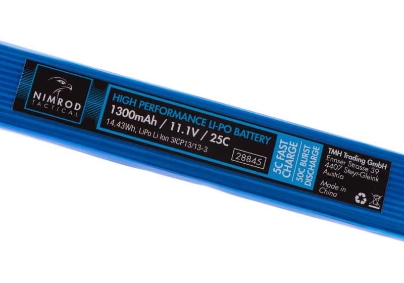 11,1V 1300 mAh Li-Po 25C Split Type T-Plug (12 x 2 x 1,9 cm)