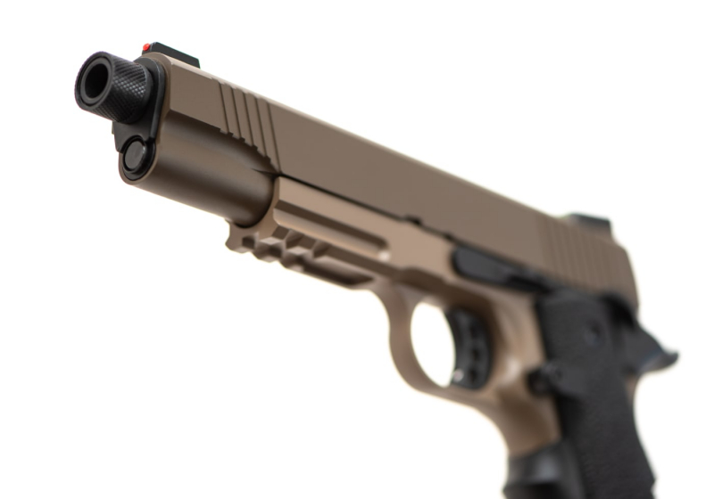 Army Armament M1911 Extended Full Metal GBB Airsoft Pistole Gas 6 mm BB – Desert