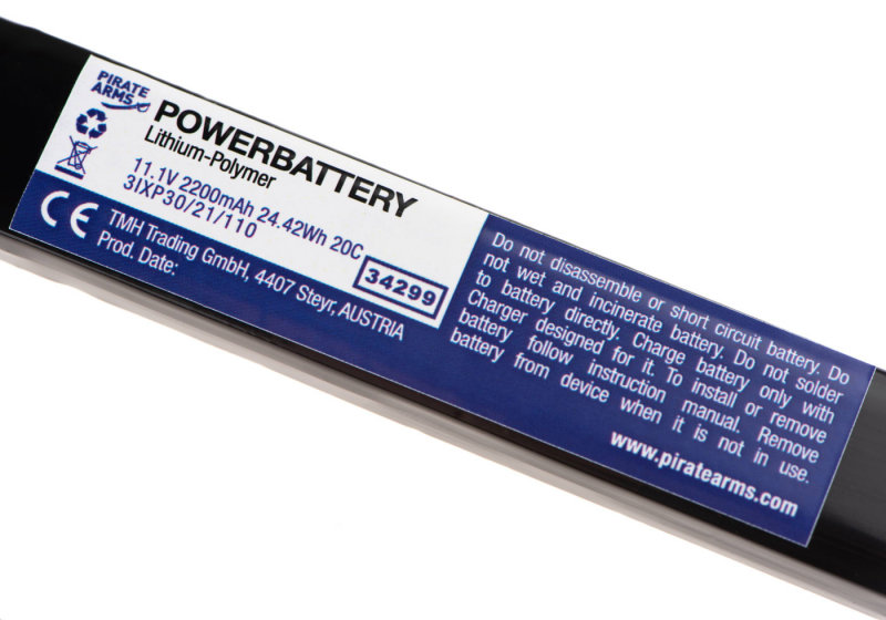11,1V 2200 mAh Li-Po 20C Split Type (10,5 x 3 x 2,8 cm)