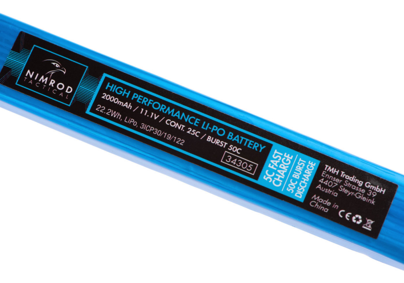 11,1V 2000 mAh Li-Po 25C Split Type (24,4 x 3 x 1,8 cm)