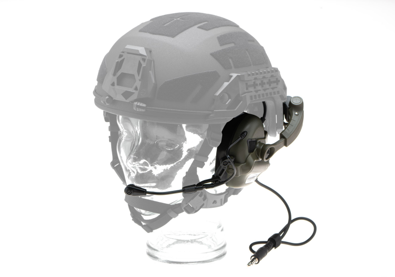 Earmor M32X Plus Hearing Protection Set for ARC Helmet Rails – Foliage Green