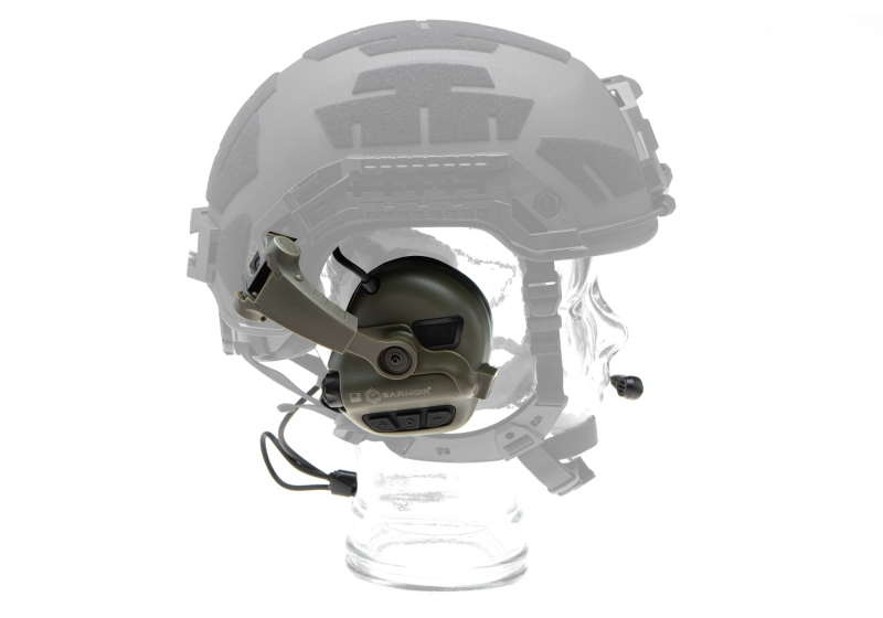 Earmor M32X Plus Hearing Protection Set for ARC Helmet Rails – Foliage Green