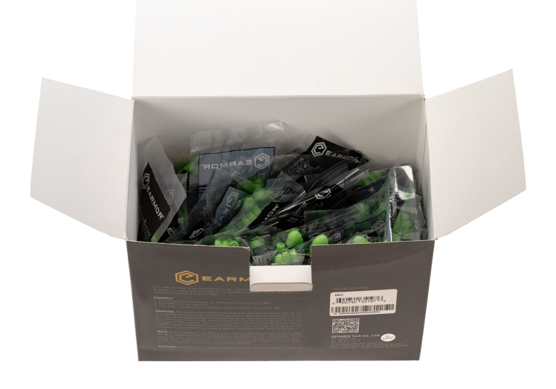 Earmor MaxDefense Silicone Ear Plugs NRR23 100 Pairs Box – Gelb