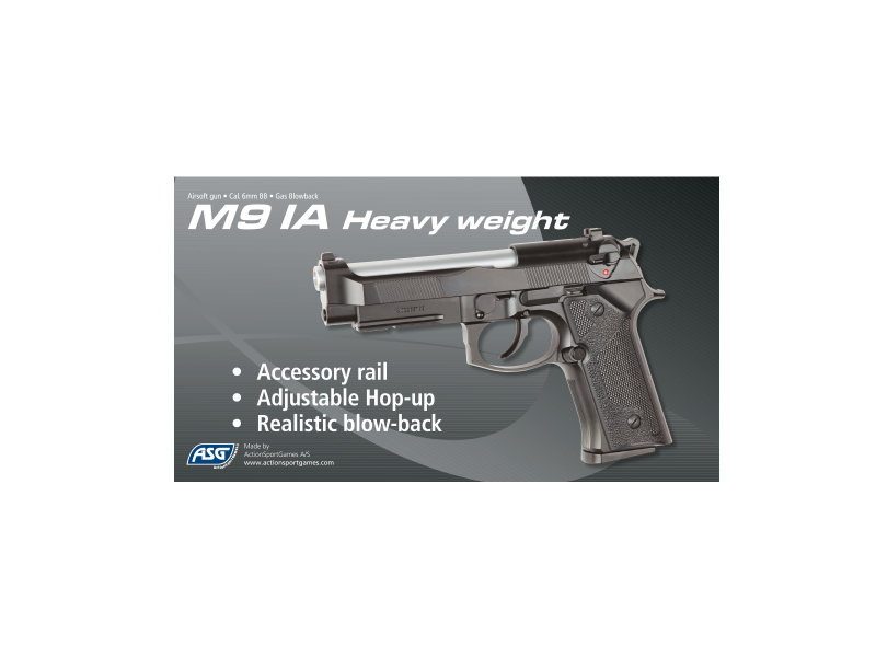 ASG M9 IA Airsoft Pistole – Gas Blowback, Schwarz, 6 mm BB