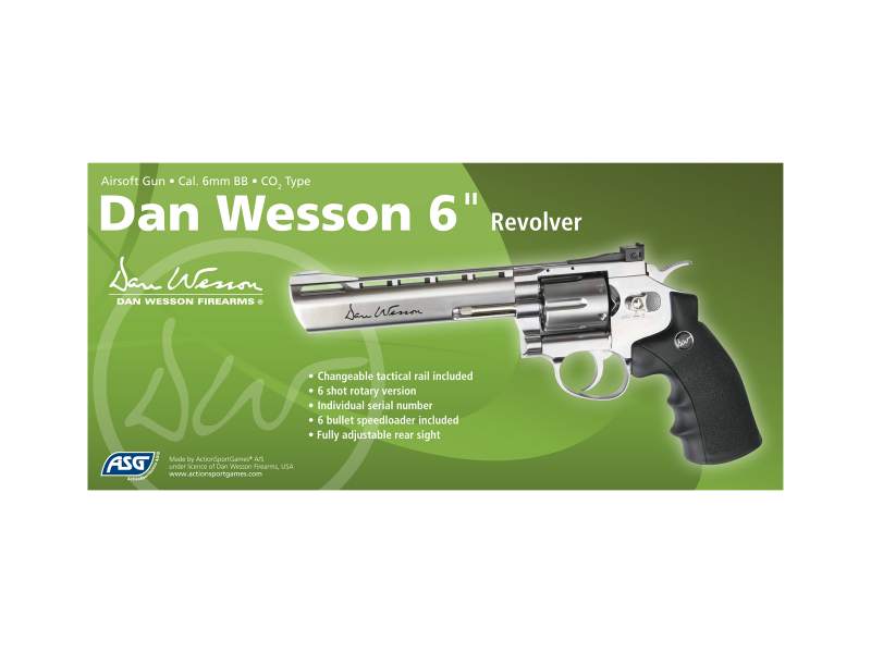 Dan Wesson 6 Zoll Airsoft Revolver CO₂ 6 mm BB – Silber