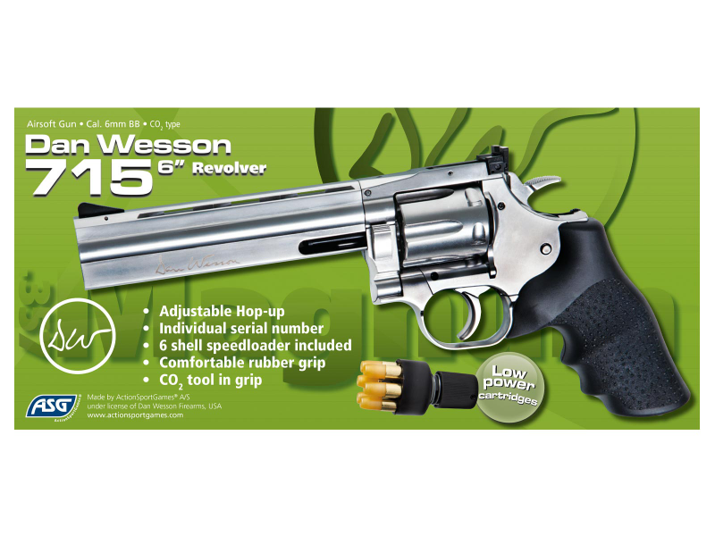 Dan Wesson 715 Gen II 6 Zoll Airsoft Revolver CO₂ 6 mm BB – Low Power Silber